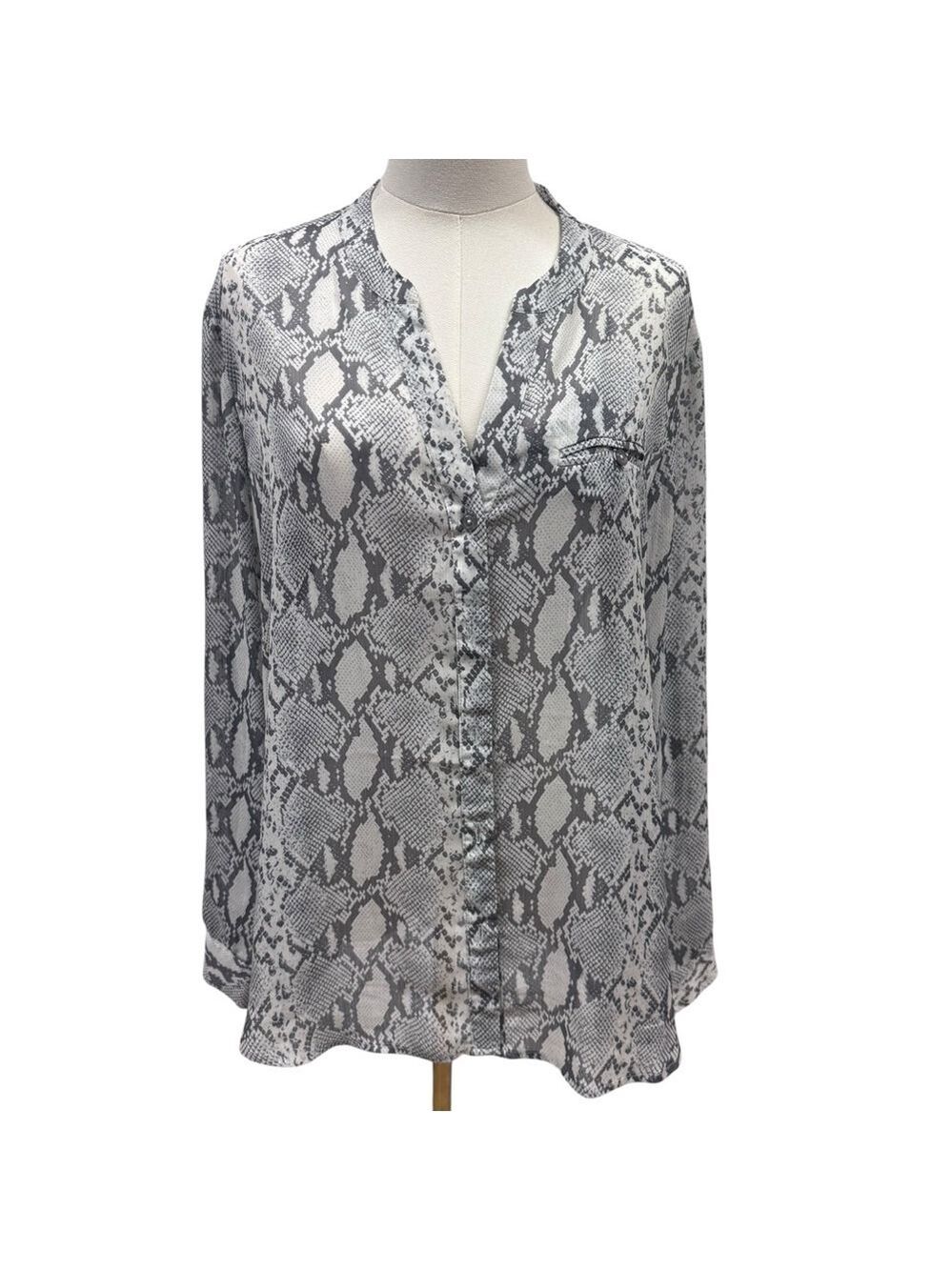 EUC Kut from Kloth Gray Snake Print Women's Top, Size XLP